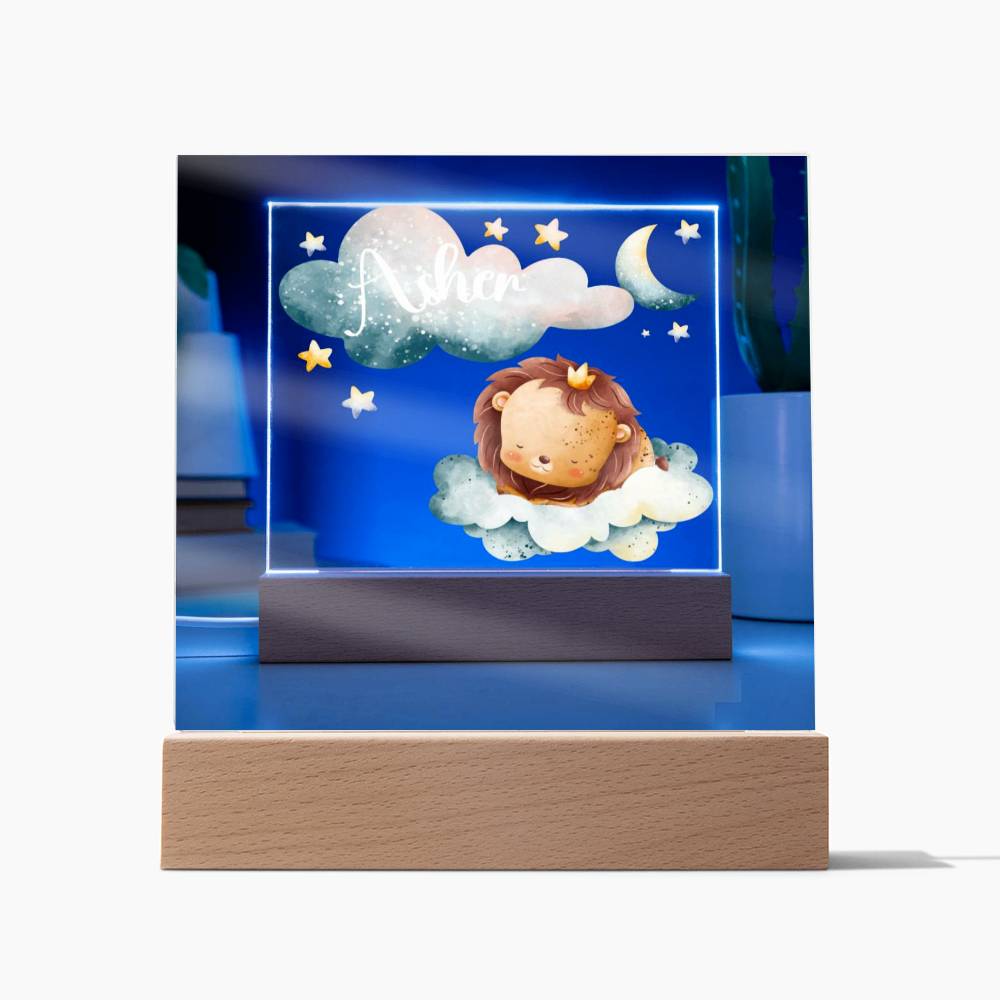Night Light Personalized With Name - Acrylic Square Plaque