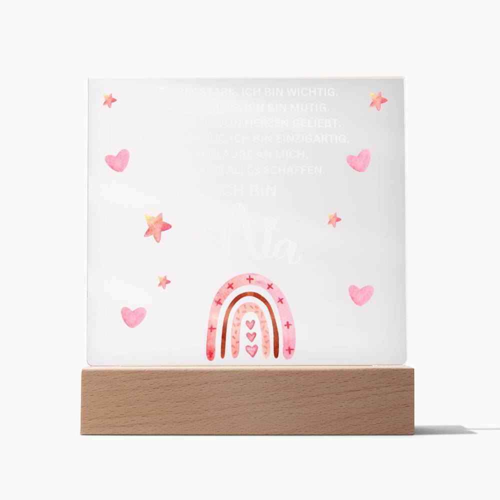 Personalisiertes Acryl LED Licht Mit Namen - Acrylic Square Plaque