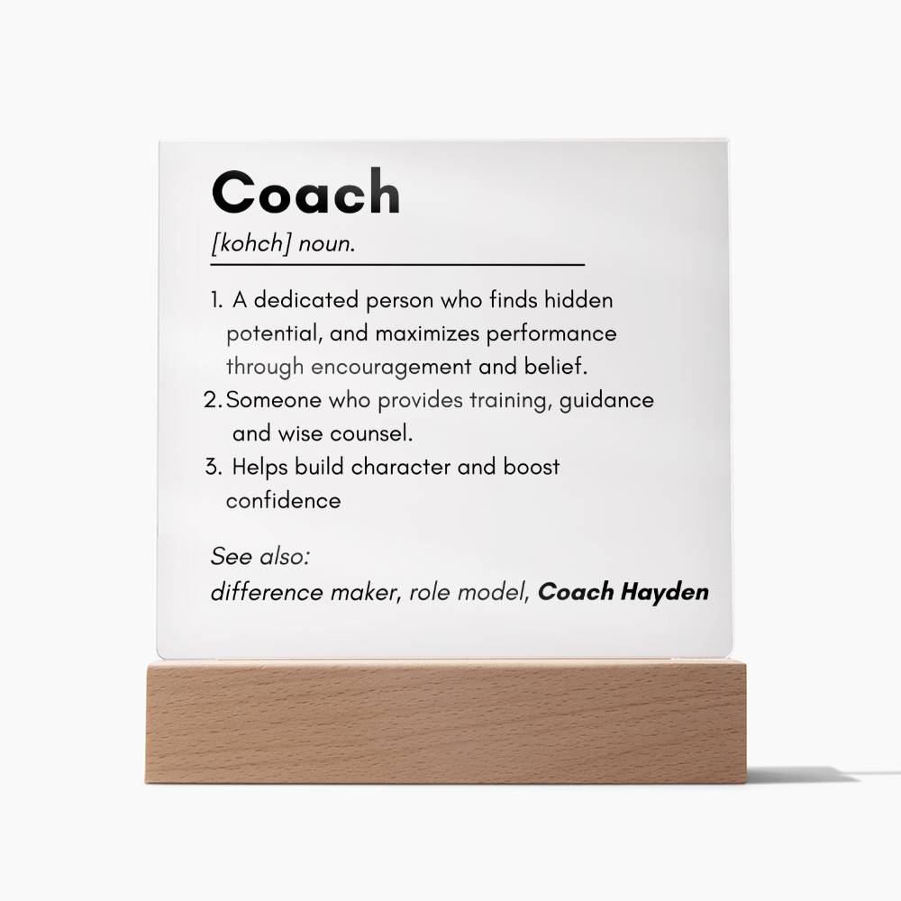 Coach 1 - Acrylic Square Plaque