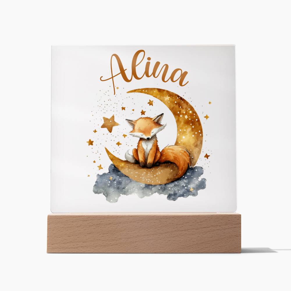 Nachtlicht Personalisiert Mit Namen - Acrylic Square Plaque