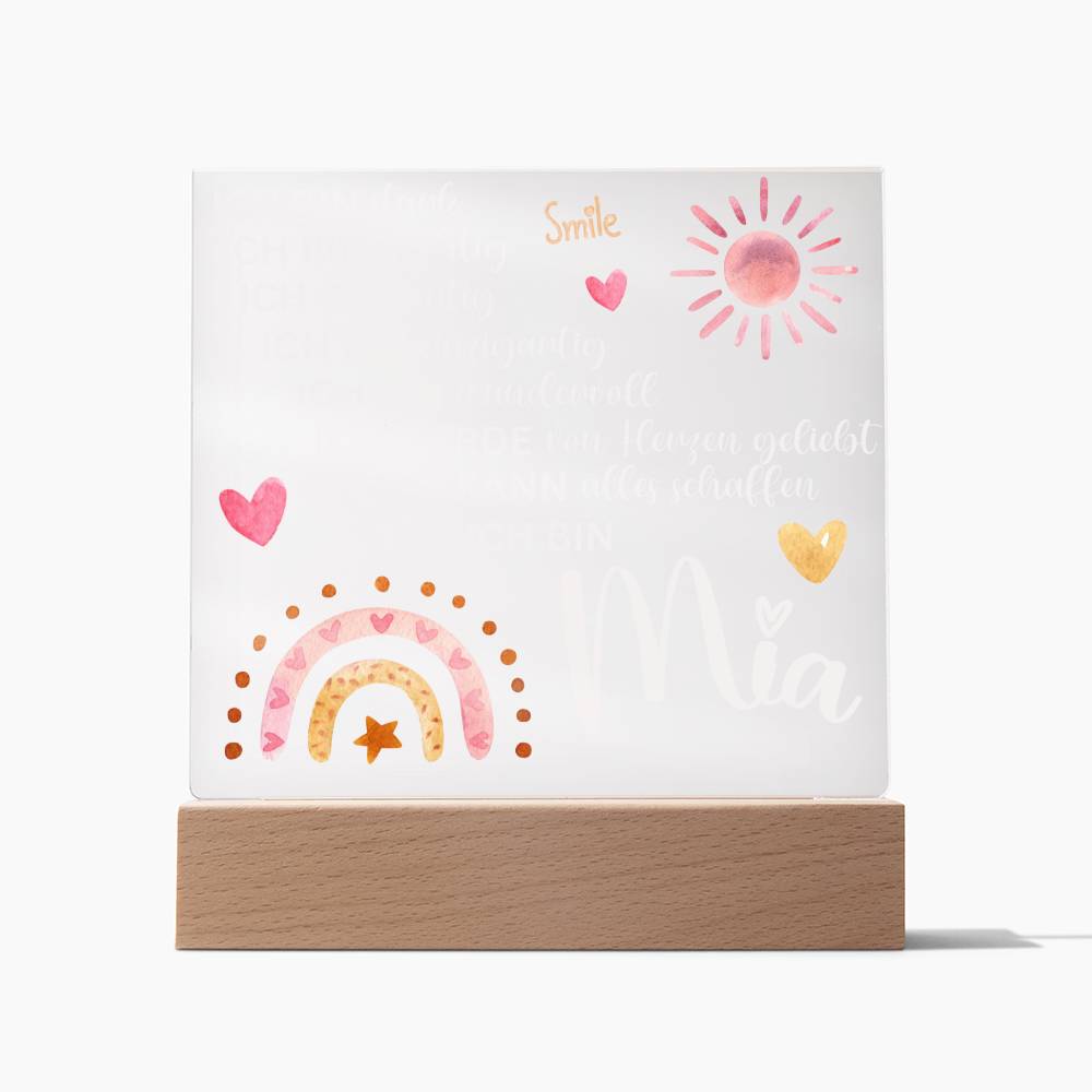 Personalisiertes Acryl LED Licht Mit Namen - Acrylic Square Plaque