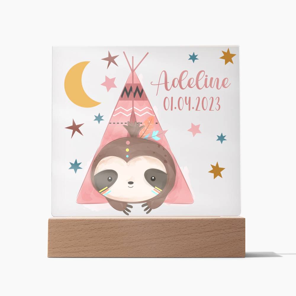 Nachtlicht Personalisiert Mit Namen und Datum - Acrylic Square Plaque
