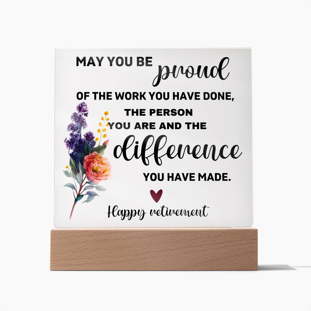 Happy Retirement - Acrylic Square Plaque
