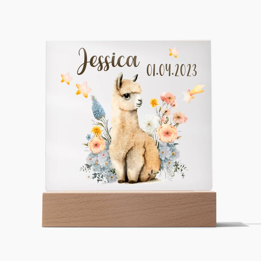 Nachtlicht Personalisiert Mit Namen - Acrylic Square Plaque