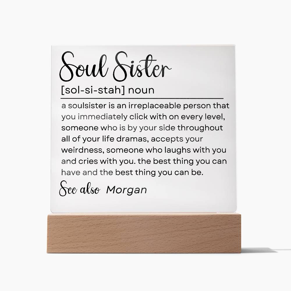 Personalized Soul Sister Plaque 2 - Acrylic Square Plaque