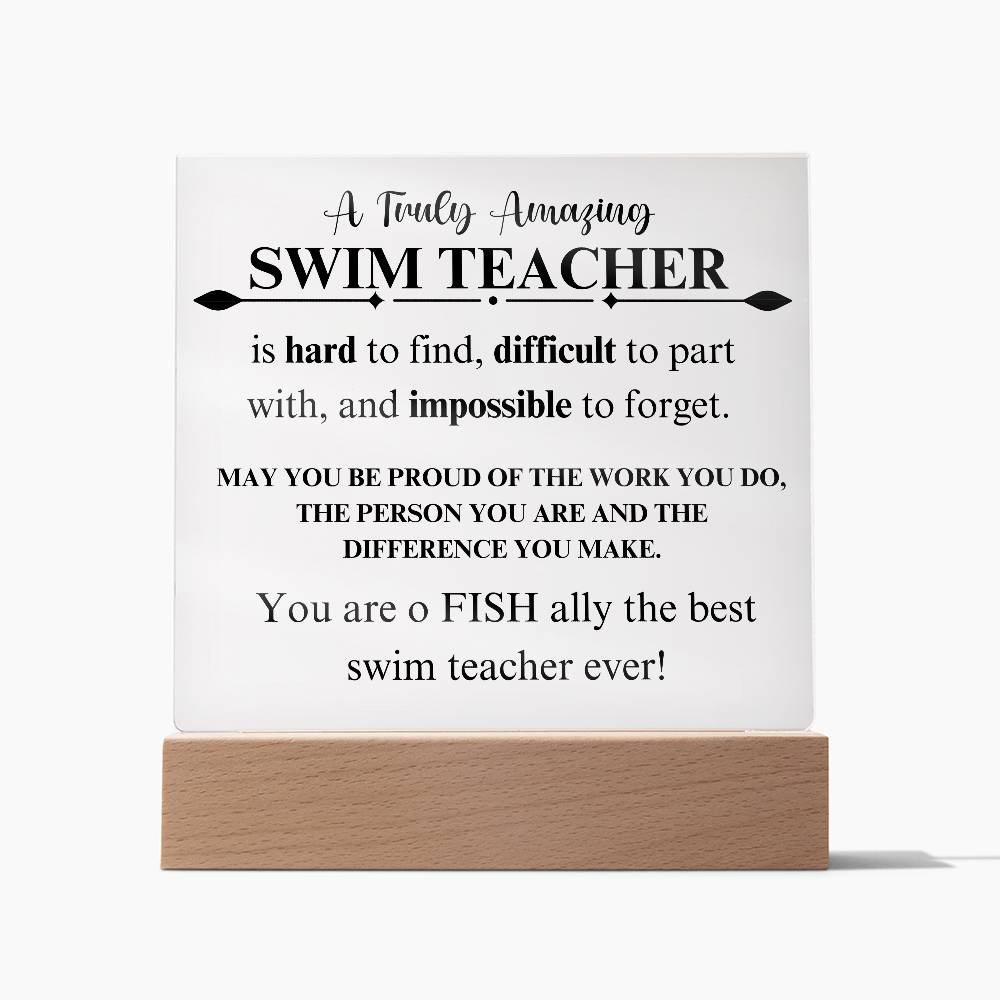 Swim Coach Gift 1 - Acrylic Square Plaque