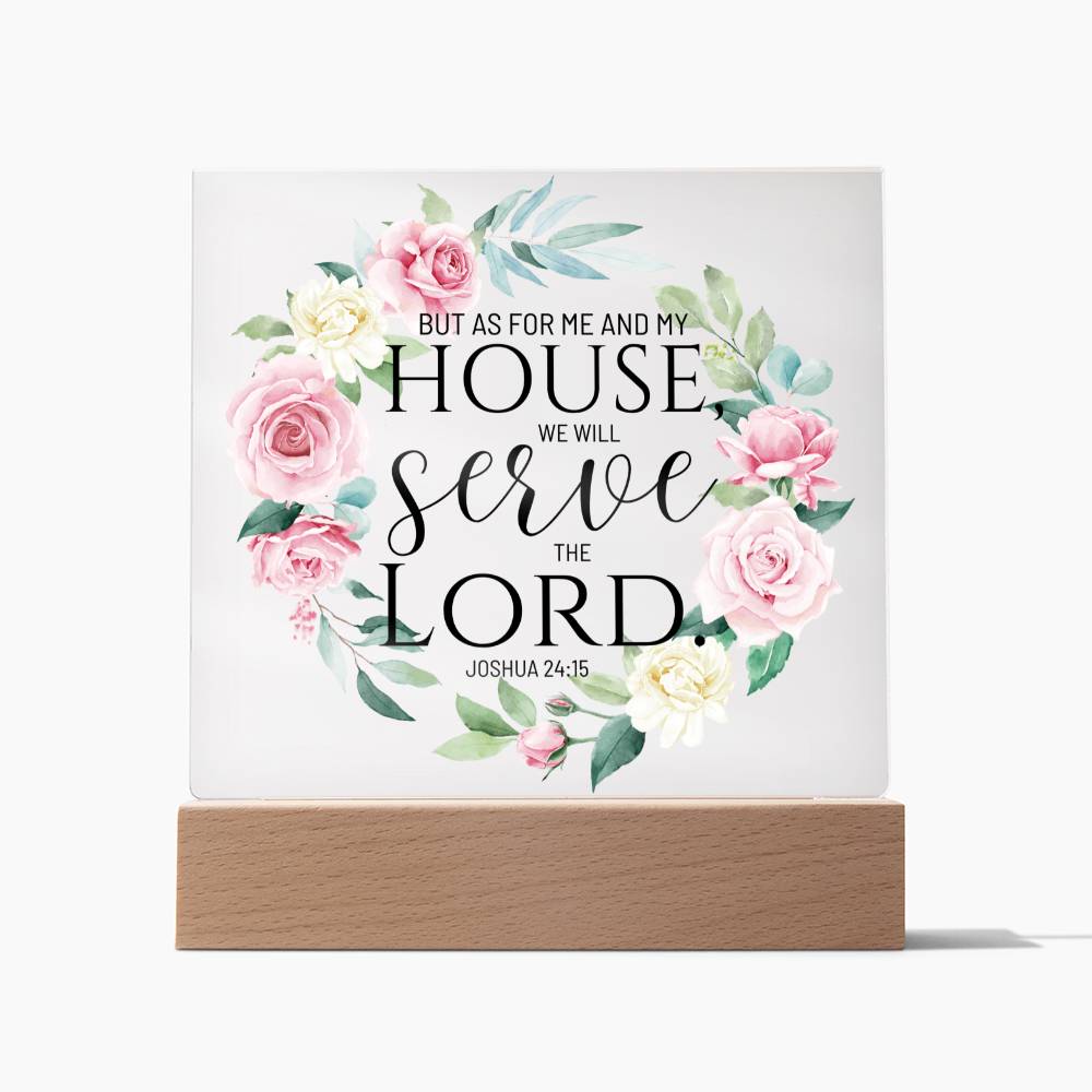 Bible Verse Art - Joshua 24:15 - Square Acrylic Plaque