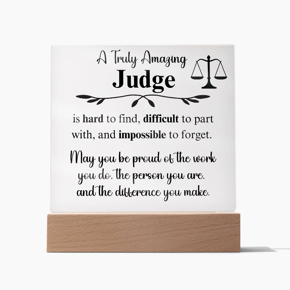 Personalized Judge Gift - Acrylic Square Plaque