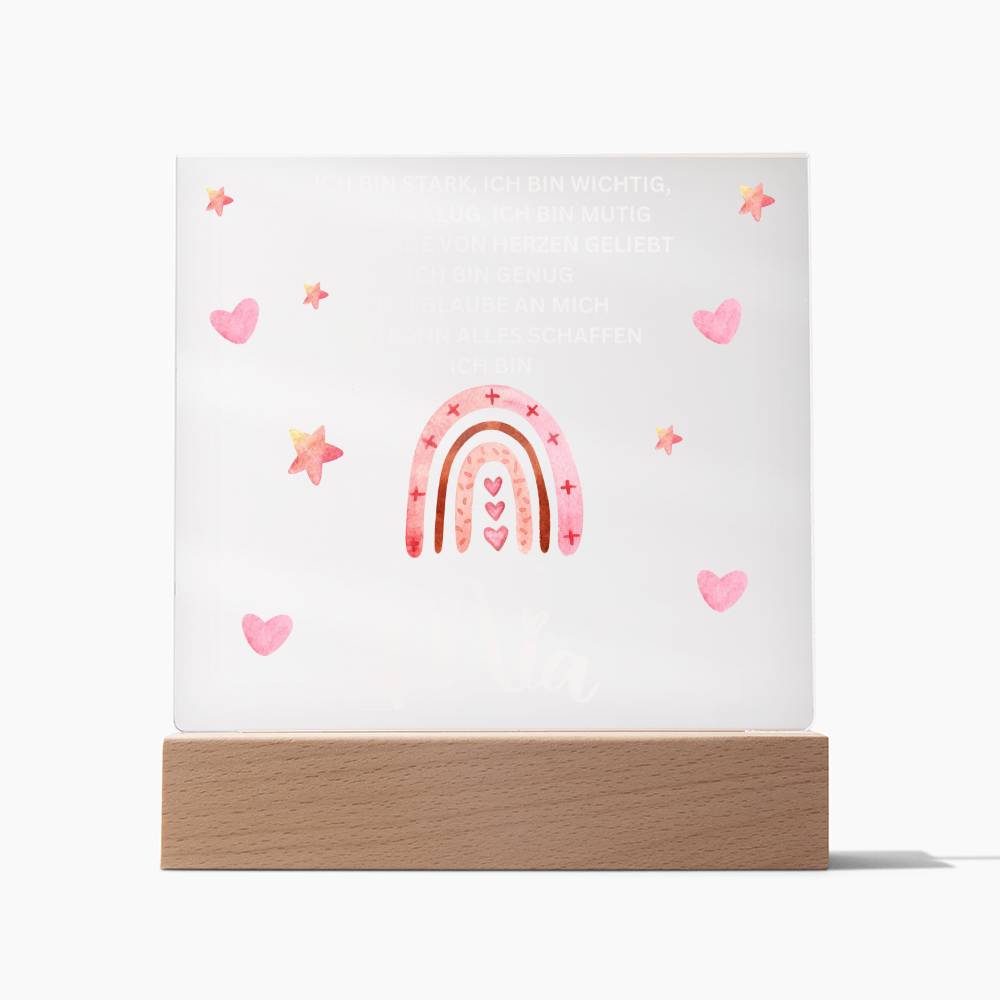 Personalisiertes Acryl LED Licht Mit Namen - Acrylic Square Plaque