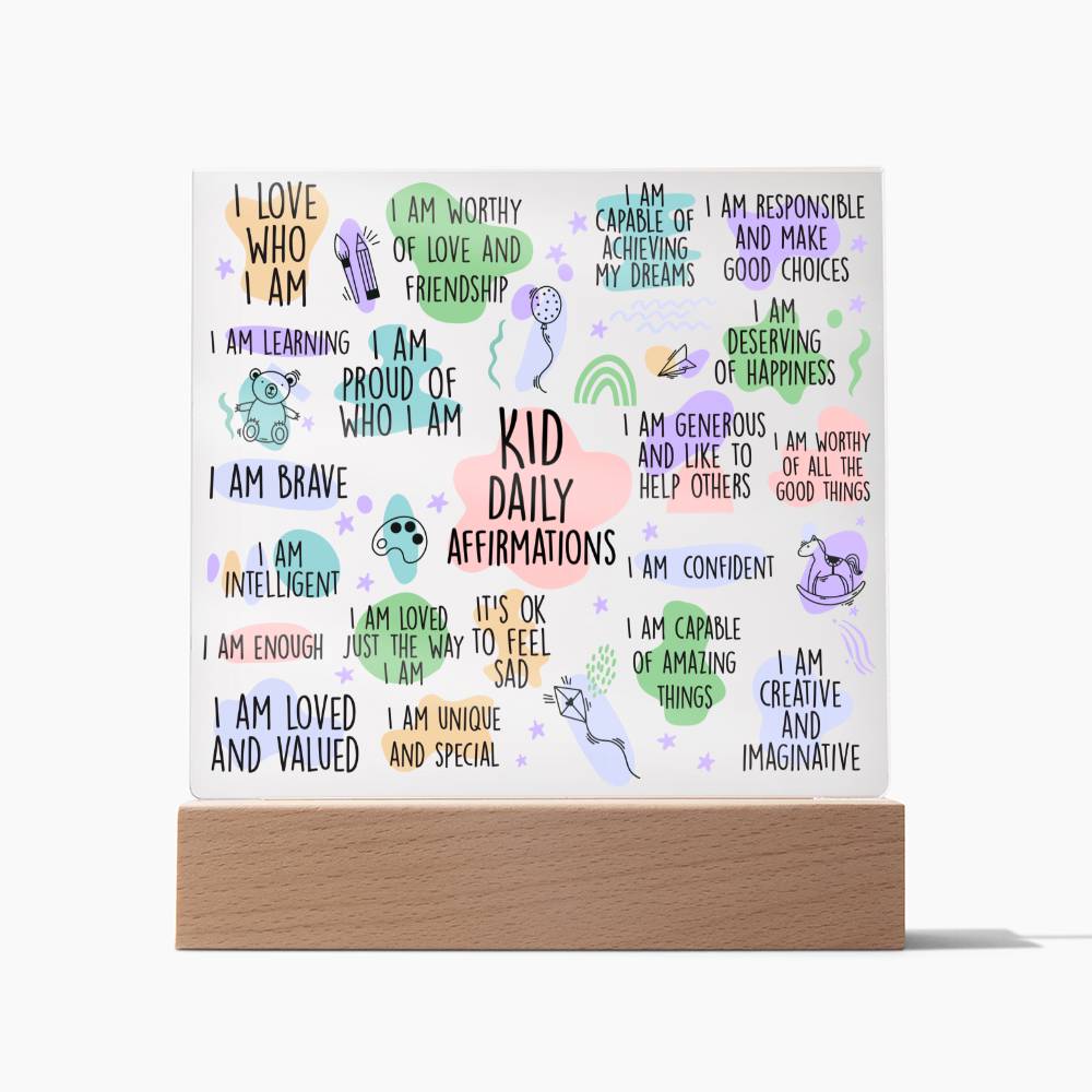 Daily Reminder Acryl Kids 4 - Acrylic Square Plaque
