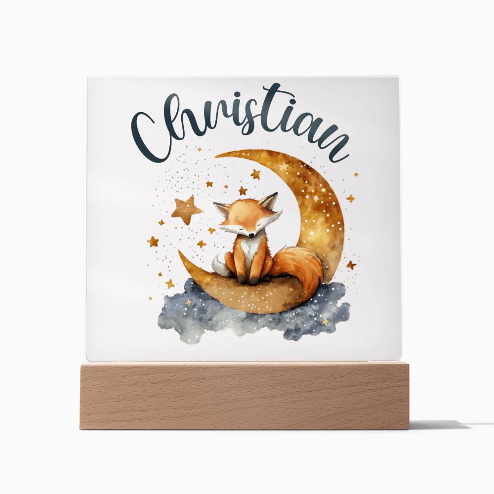 Nachtlicht Personalisiert Mit Namen - Acrylic Square Plaque