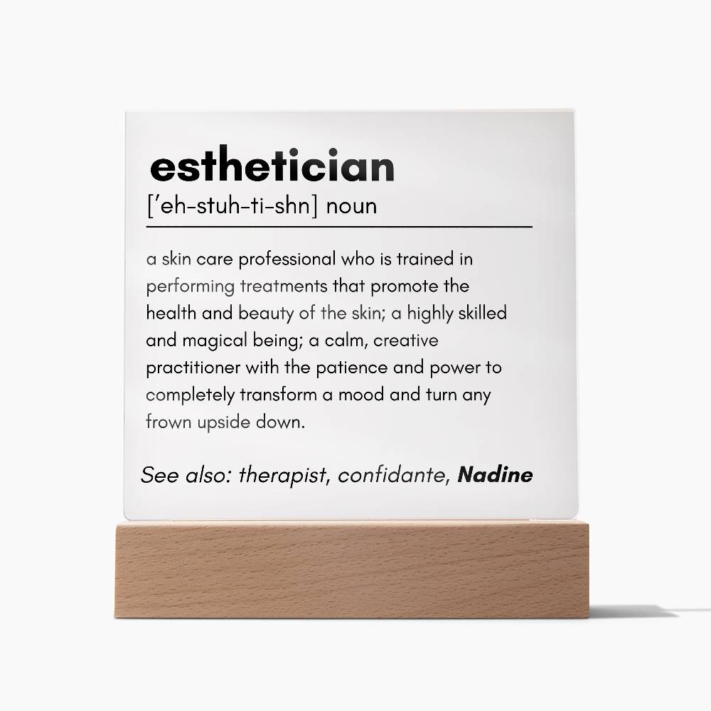 Esthetician Definition Acrylic Plaque 1
