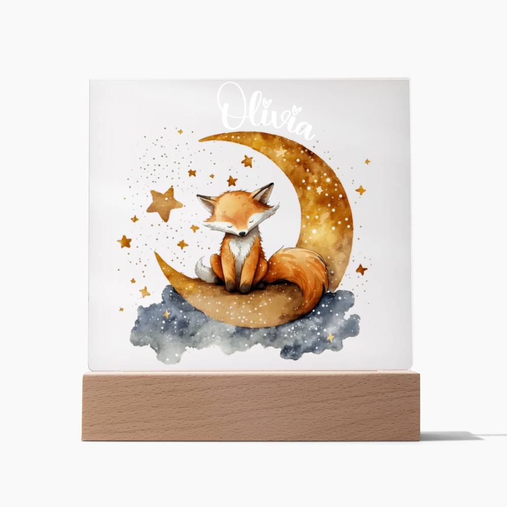 Night Light Personalized With Name - Acrylic Square Plaque