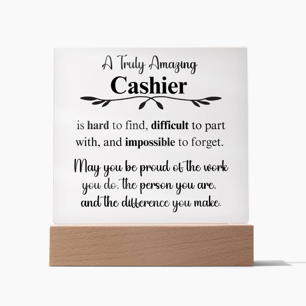 Personalized Cashier Gift - Acrylic Square Plaque