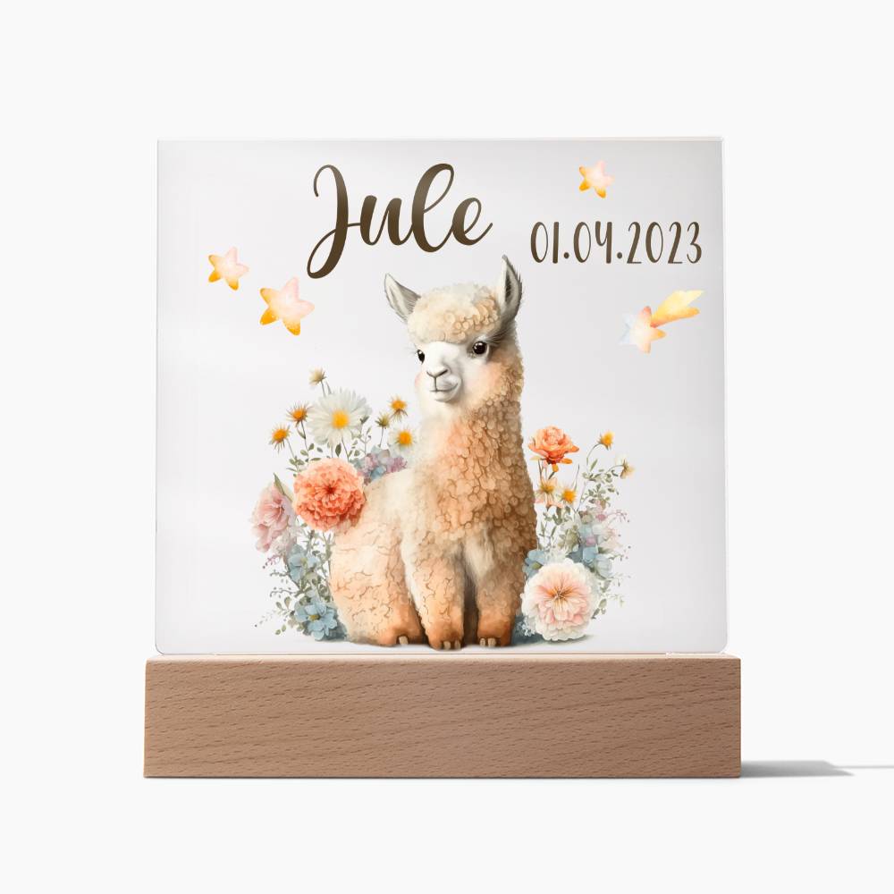 Nachtlicht Personalisiert Mit Namen - Acrylic Square Plaque