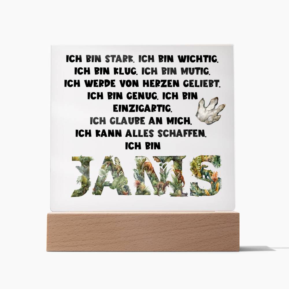 Personalisiertes Geschenk Zum Schulanfang - Ich Claube An Mich - Acrylic Square Plaque