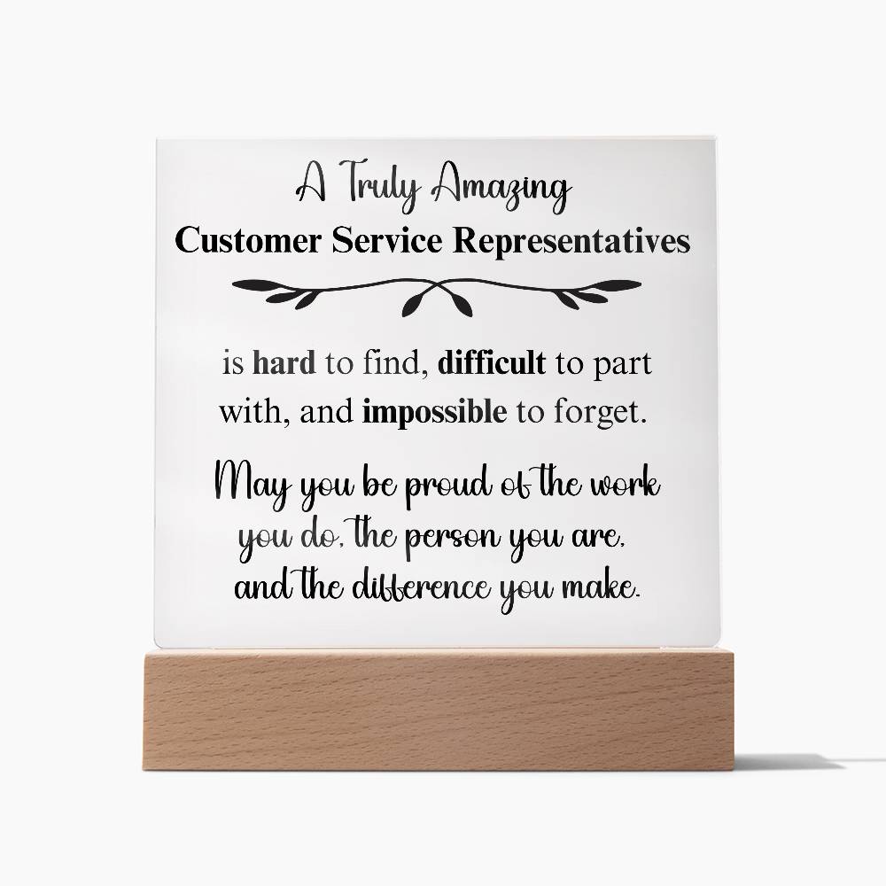 Personalized Customer Service Representative Gift - Acrylic Square Plaque