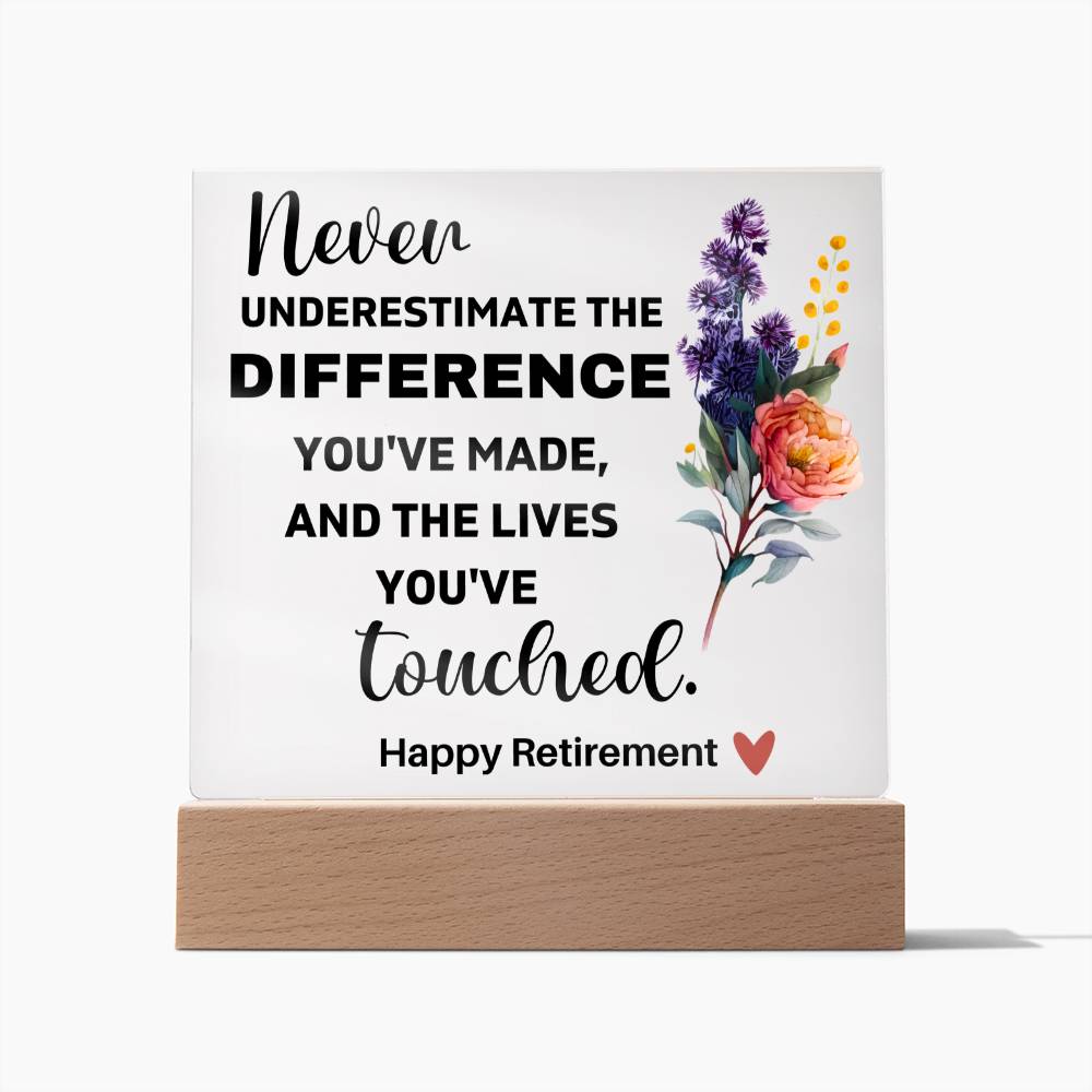 Happy Retirement - Acrylic Square Plaque