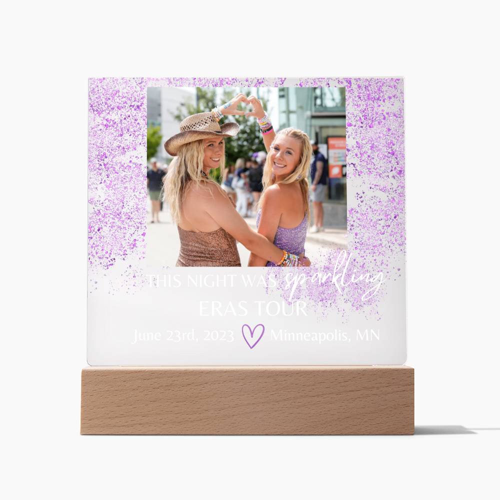 Eras Tour - The Night Was Sparkling - Acrylic Square Plaque(White Text)
