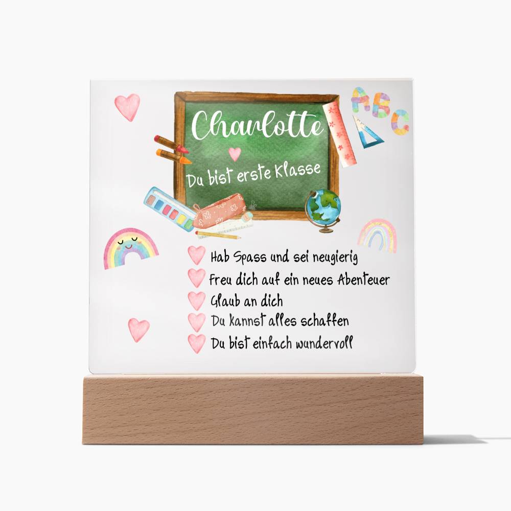 Personalisiertes Geschenk Zum Schulanfang - Acrylic Square Plaque