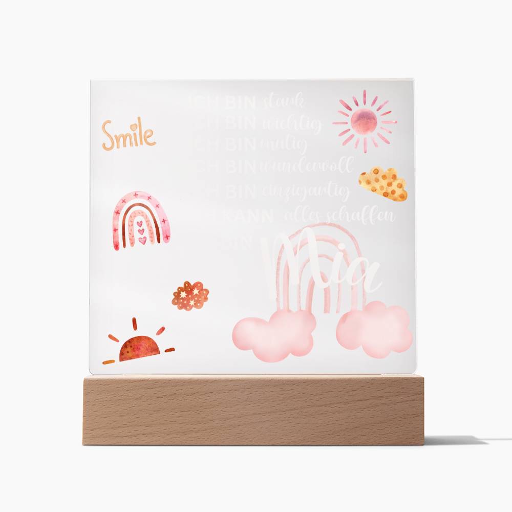 Personalisiertes Acryl LED Licht Mit Namen - Acrylic Square Plaque