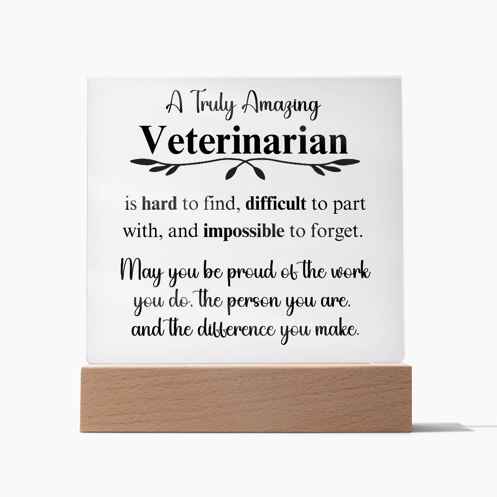 Personalized Veterinarian Gift - Acrylic Square Plaque