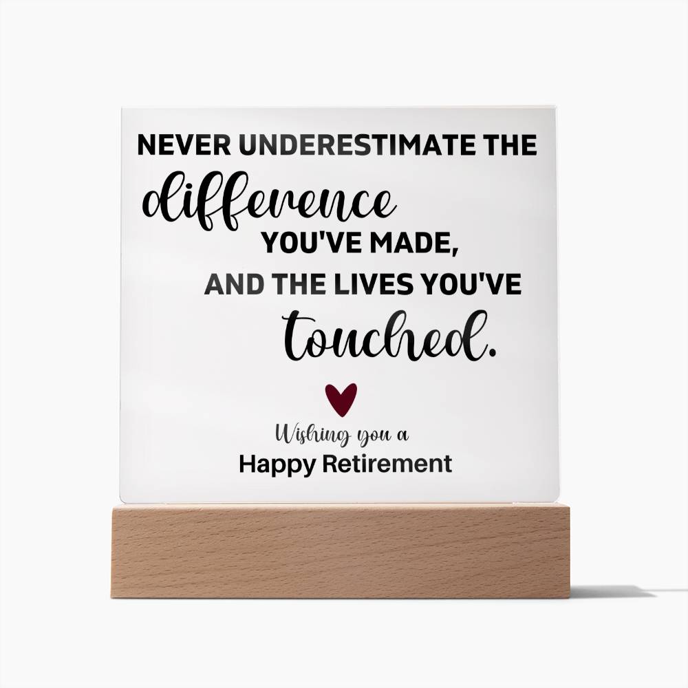 Wishing You A Happy Retirement - Acrylic Square Plaque