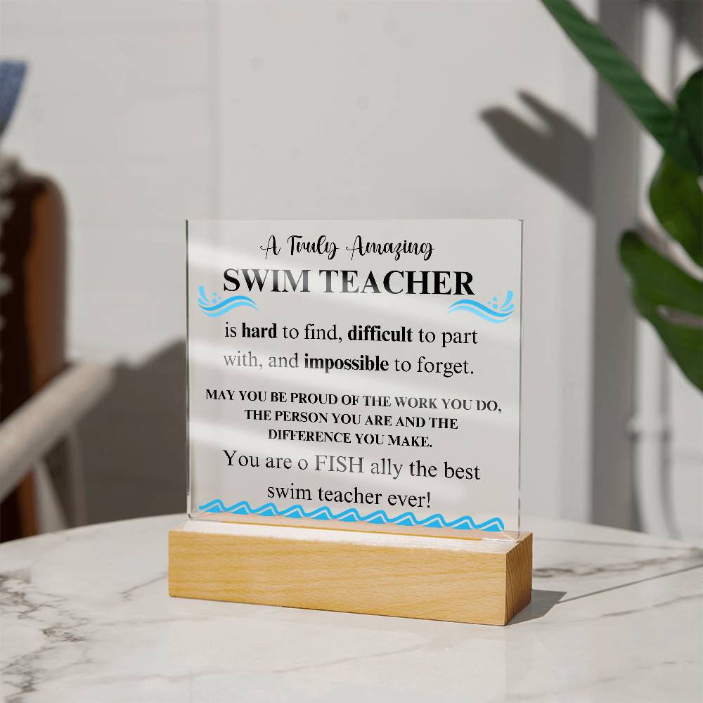 Swim Coach Gift 4 - Acrylic Square Plaque