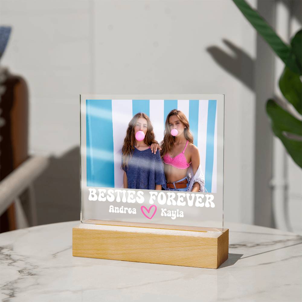 Best Friends Forever 12 - Acrylic Square Plaque (white text)