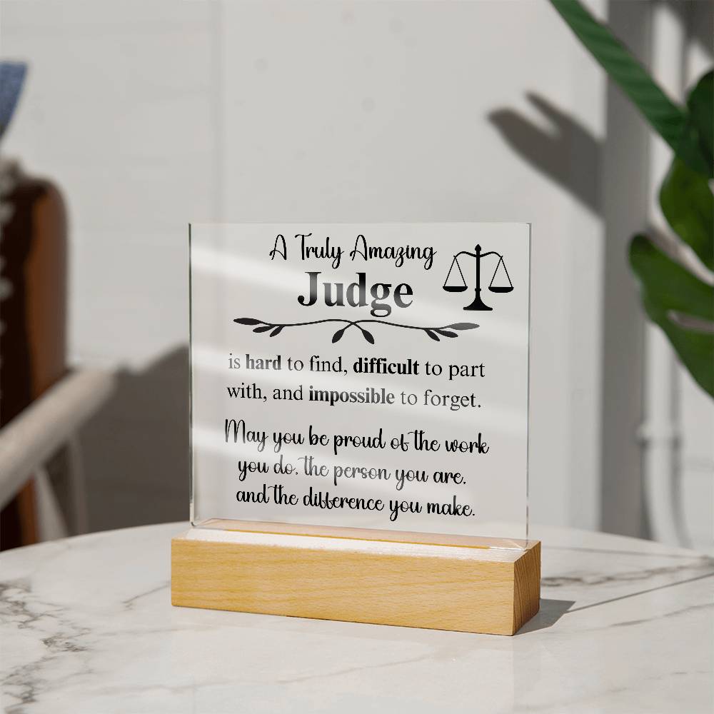Personalized Judge Gift - Acrylic Square Plaque