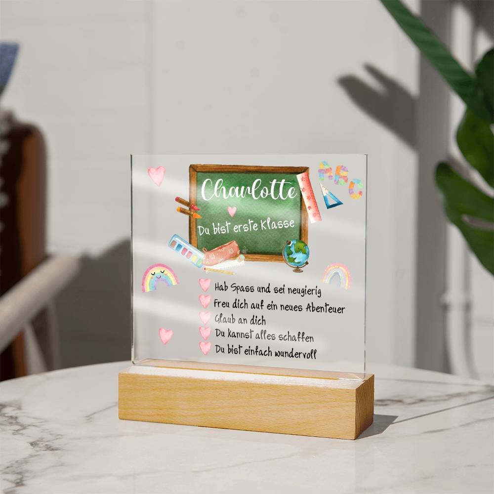 Personalisiertes Geschenk Zum Schulanfang - Acrylic Square Plaque