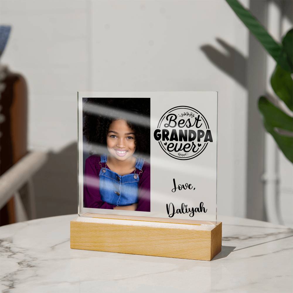 Best Grandpa Ever 3 - Acrylic Square Plaque