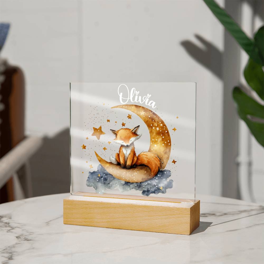 Night Light Personalized With Name - Acrylic Square Plaque