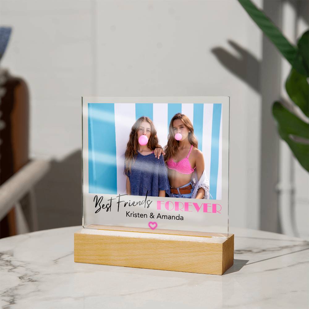 Best Friends Forever 7 - Acrylic Square Plaque (black)