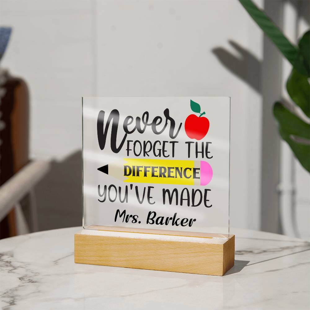 Teacher Square Acrylic Plaque 5