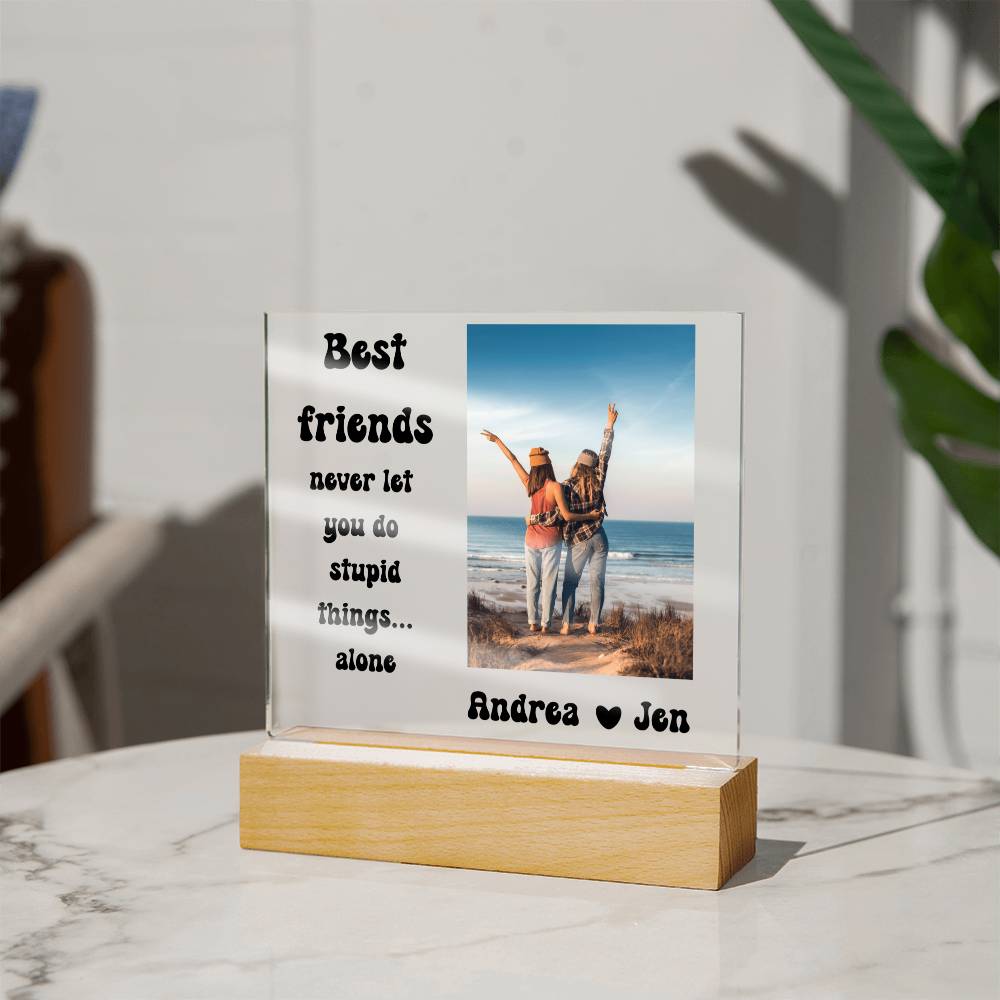 Best Friends Forever 21 - Acrylic Square Plaque (black text)