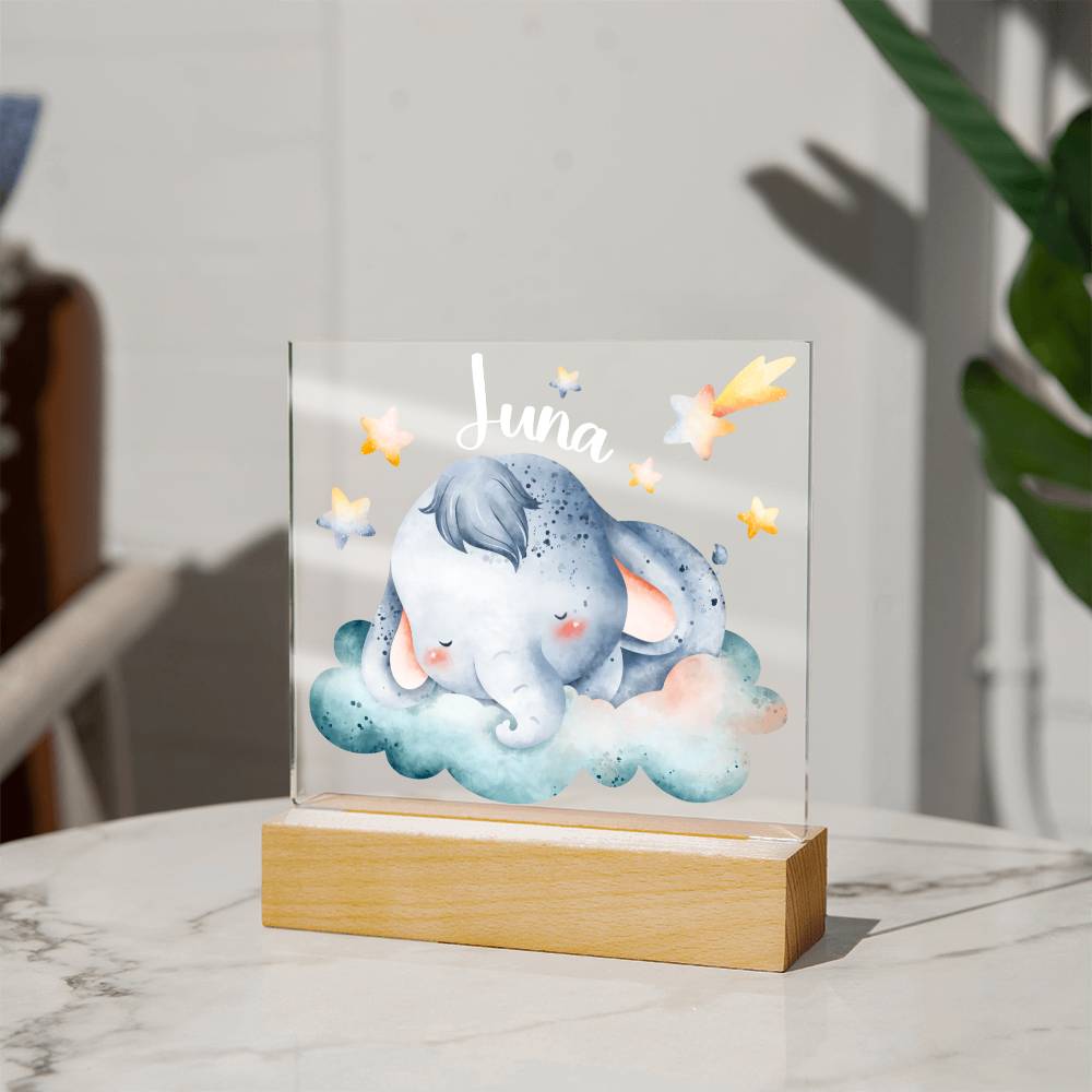 Night Light Personalized With Name - Acrylic Square Plaque
