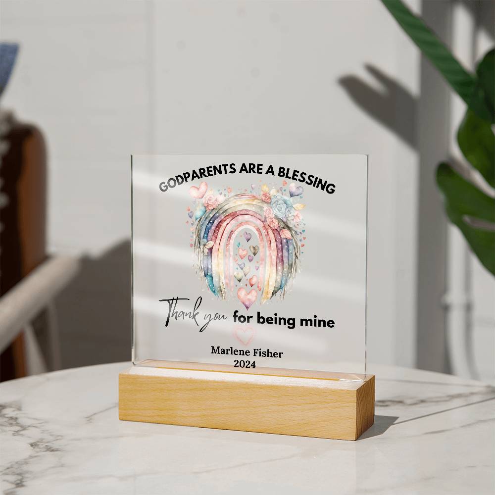 Personalized Godparents Gift 1 - Acrylic Square Plaque