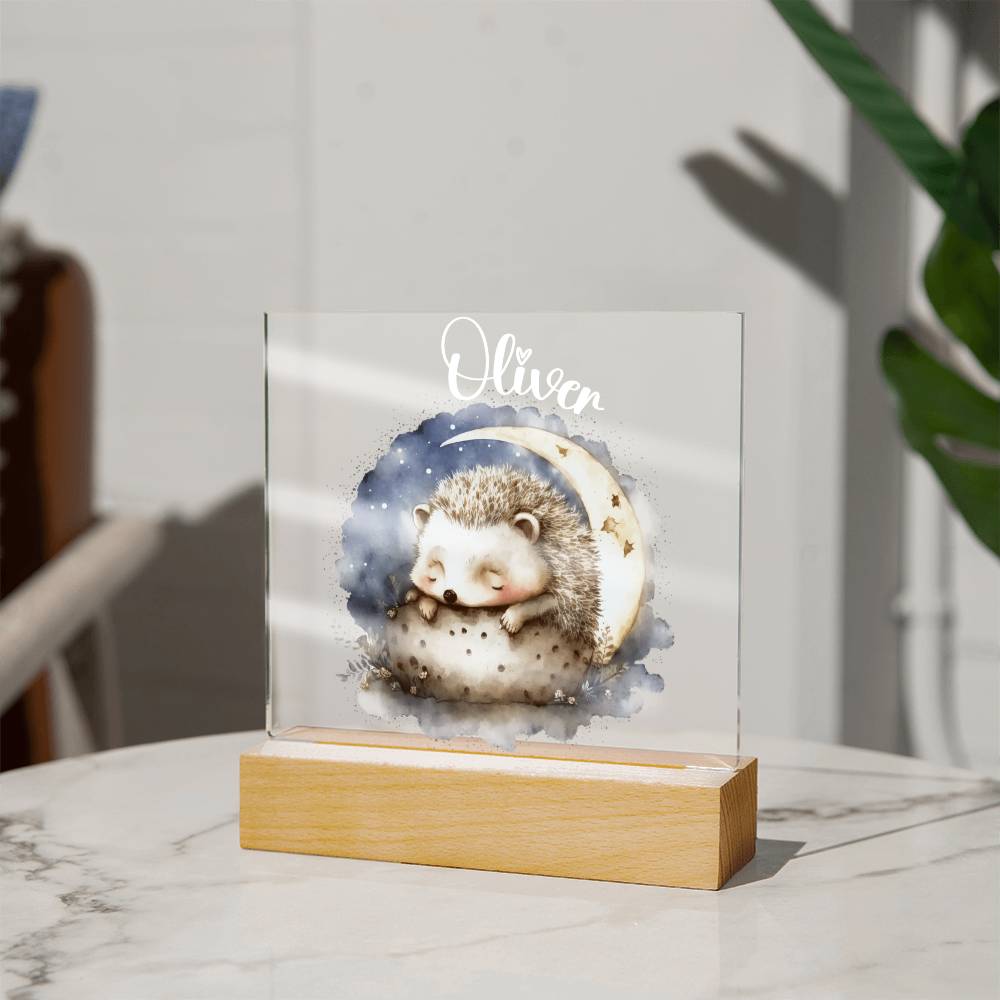 Night Light Personalized With Name - Acrylic Square Plaque