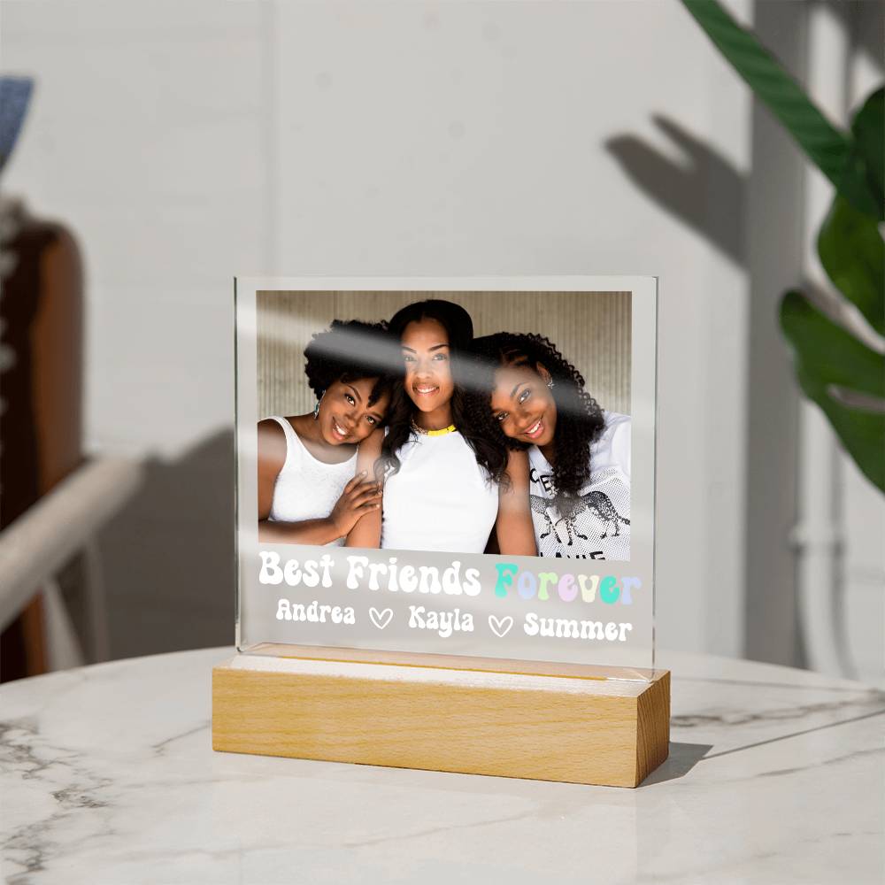 Best Friends Forever 15 - Acrylic Square Plaque (white text)