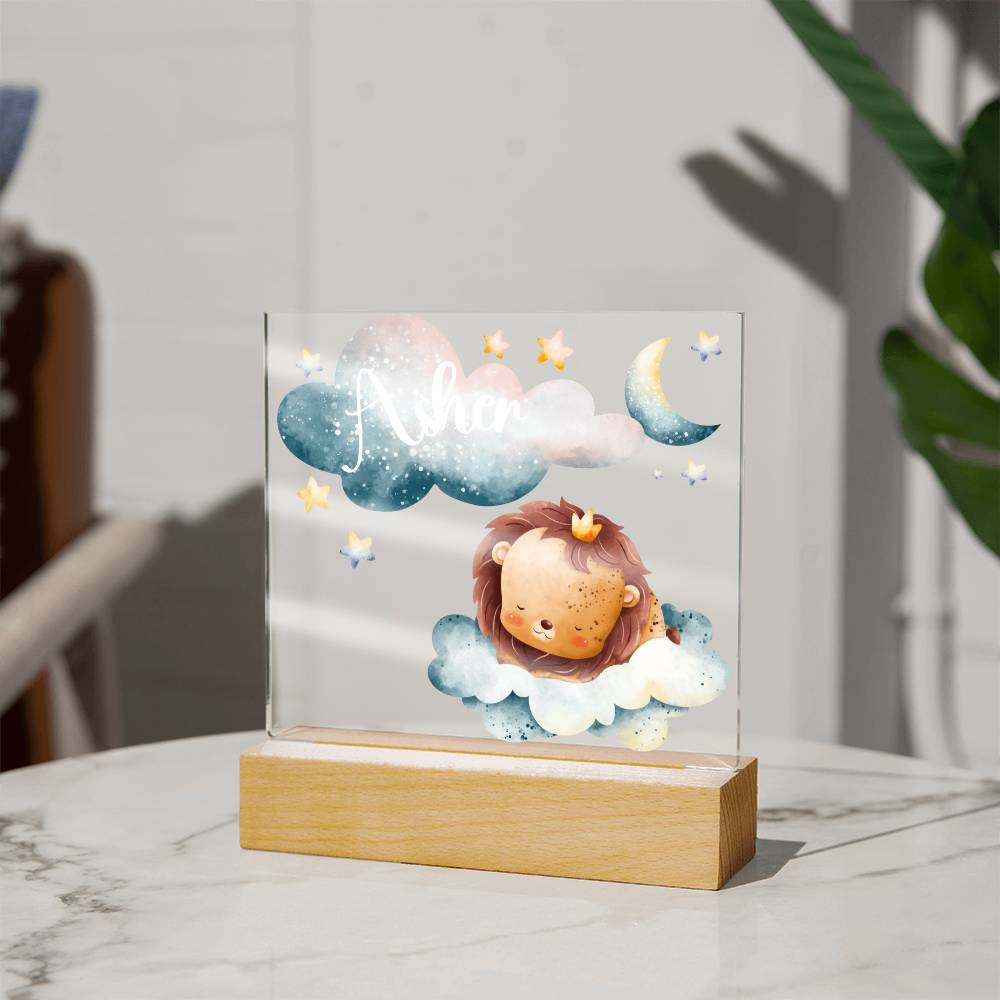 Night Light Personalized With Name - Acrylic Square Plaque