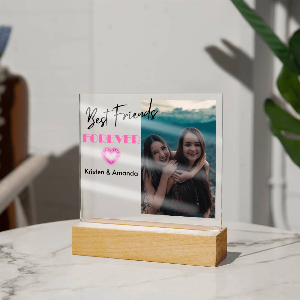 Best Friends Forever 1 - Acrylic Square Plaque (black)
