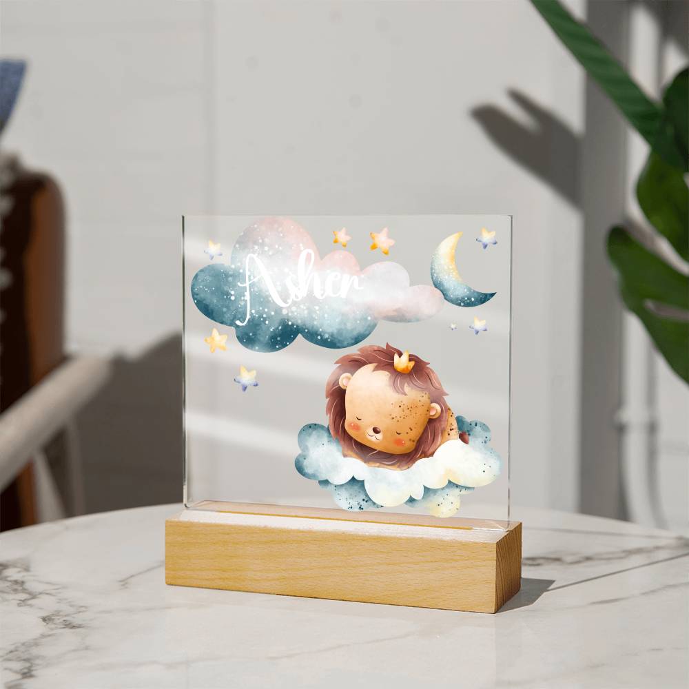 Night Light Personalized With Name - Acrylic Square Plaque