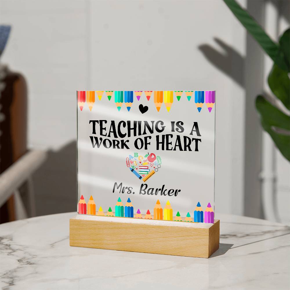 Teacher Square Acrylic Plaque 11
