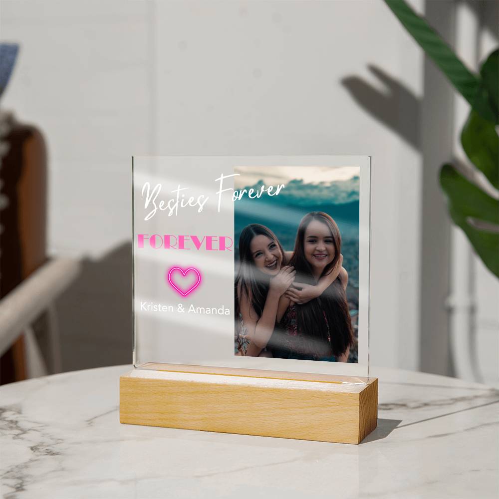 Best Friends Forever 2 - Acrylic Square Plaque (white)