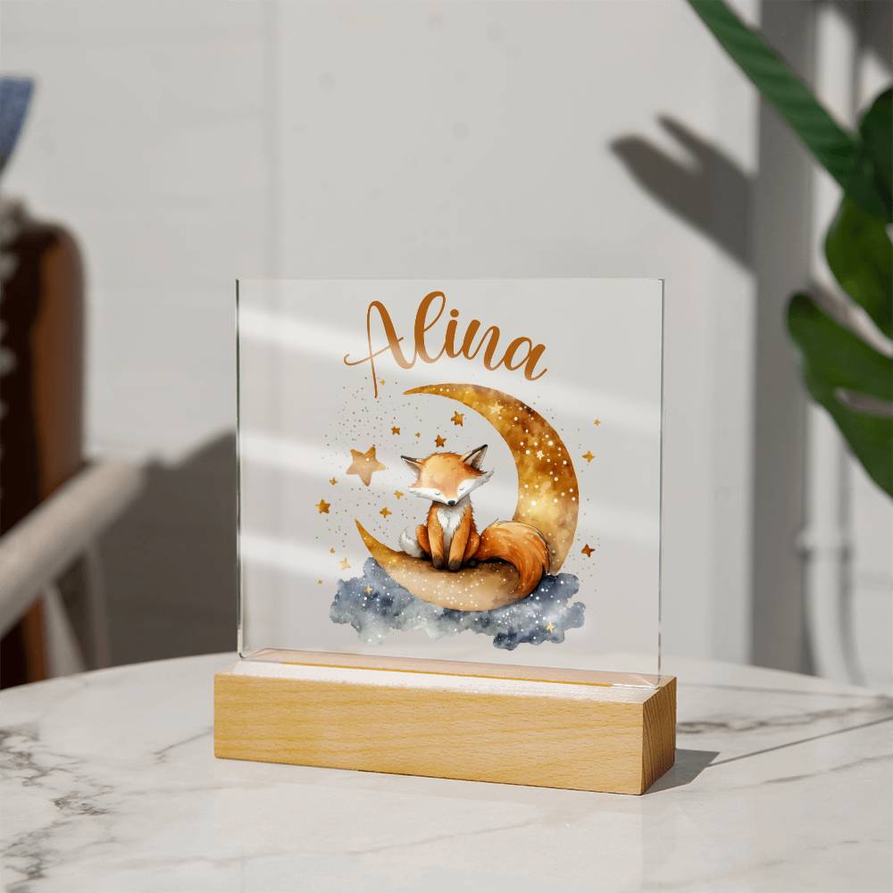 Nachtlicht Personalisiert Mit Namen - Acrylic Square Plaque