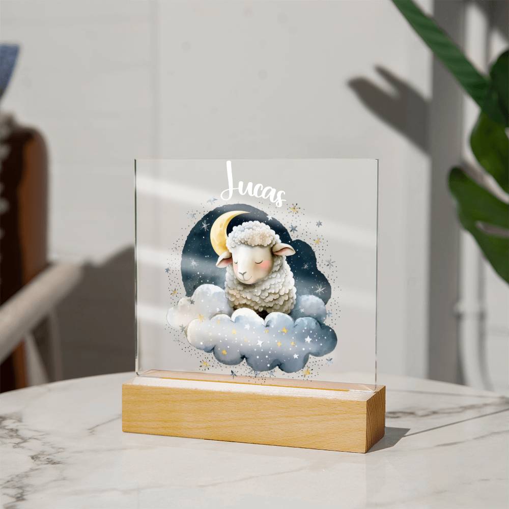 Night Light Personalized With Name - Acrylic Square Plaque
