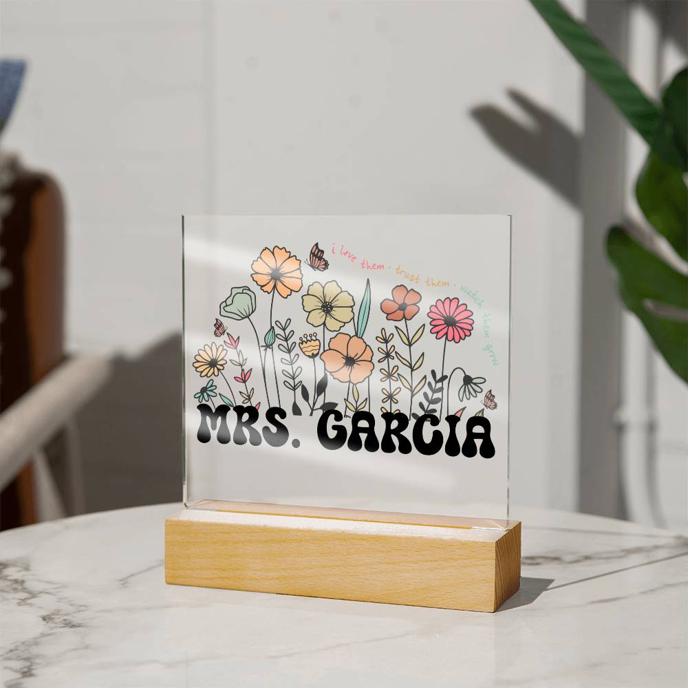 Teacher Square Acrylic Plaque 6