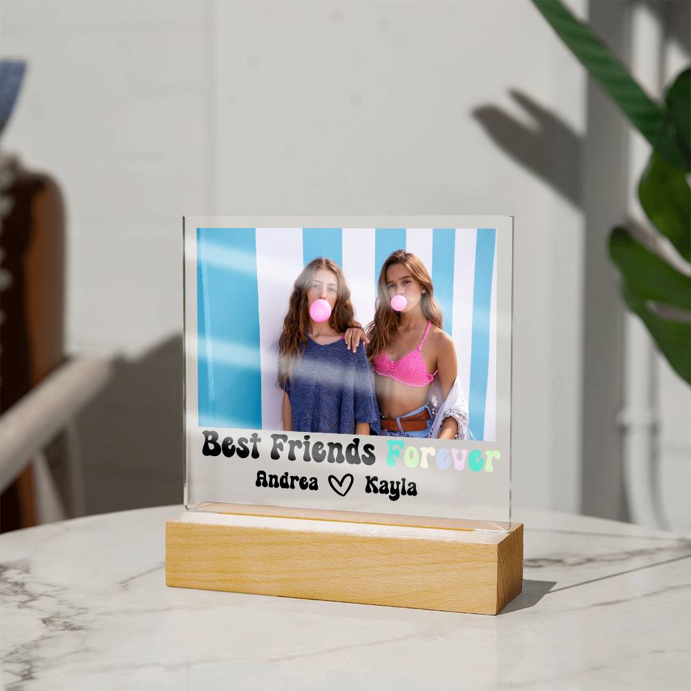 Best Friends Forever 14 - Acrylic Square Plaque (black text)