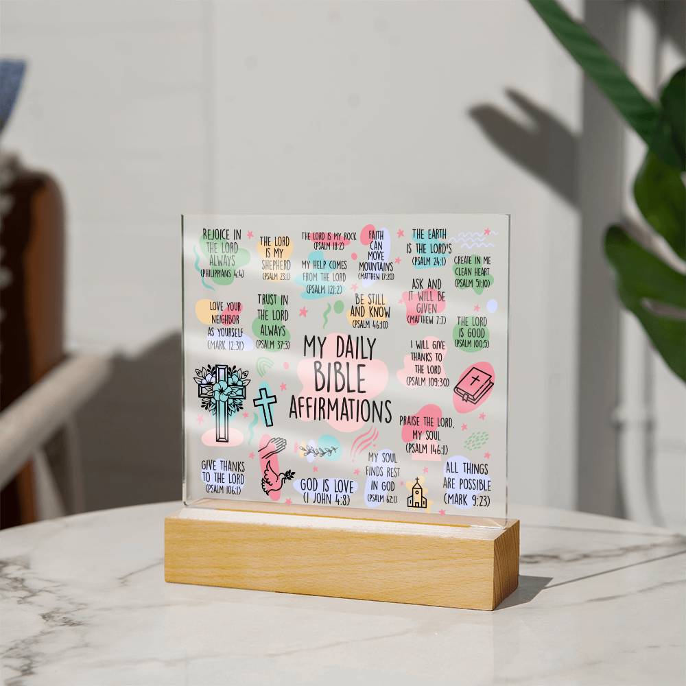 Bible Affirmation 1- Acrylic Square Plaque